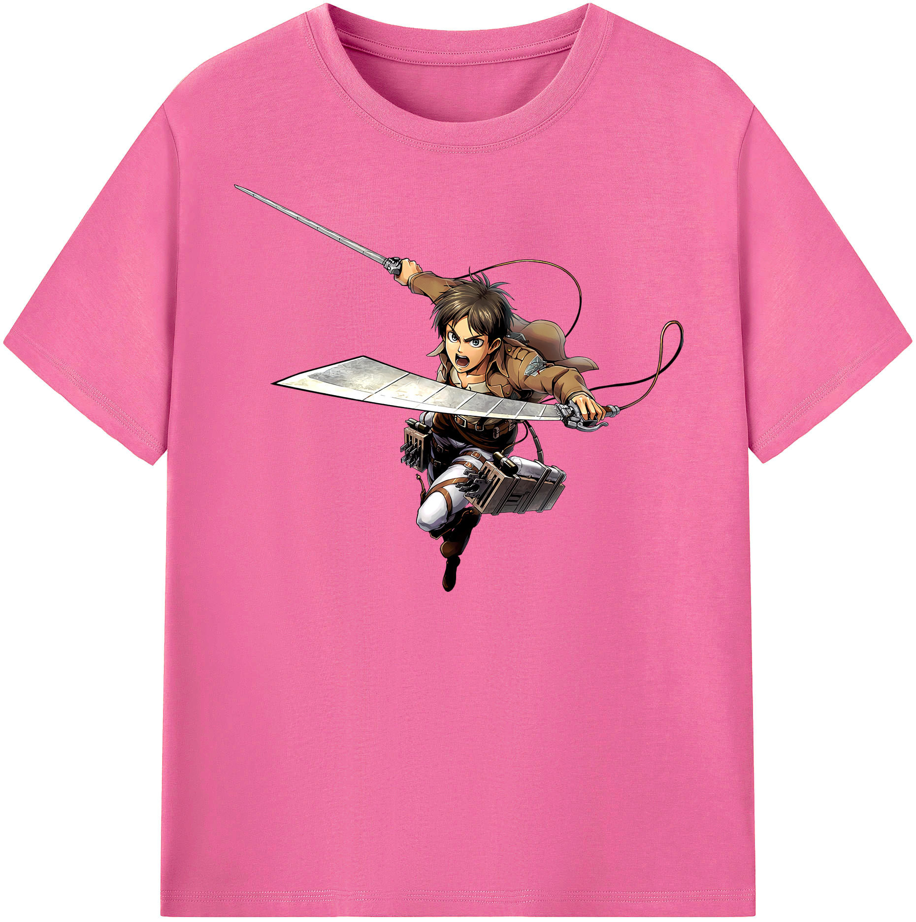 （画像用） 進撃の巨人 エレン･イェーガー Attack on Titan Eren Jäger レディースカジュアルプリントTシャツ（綿100％）